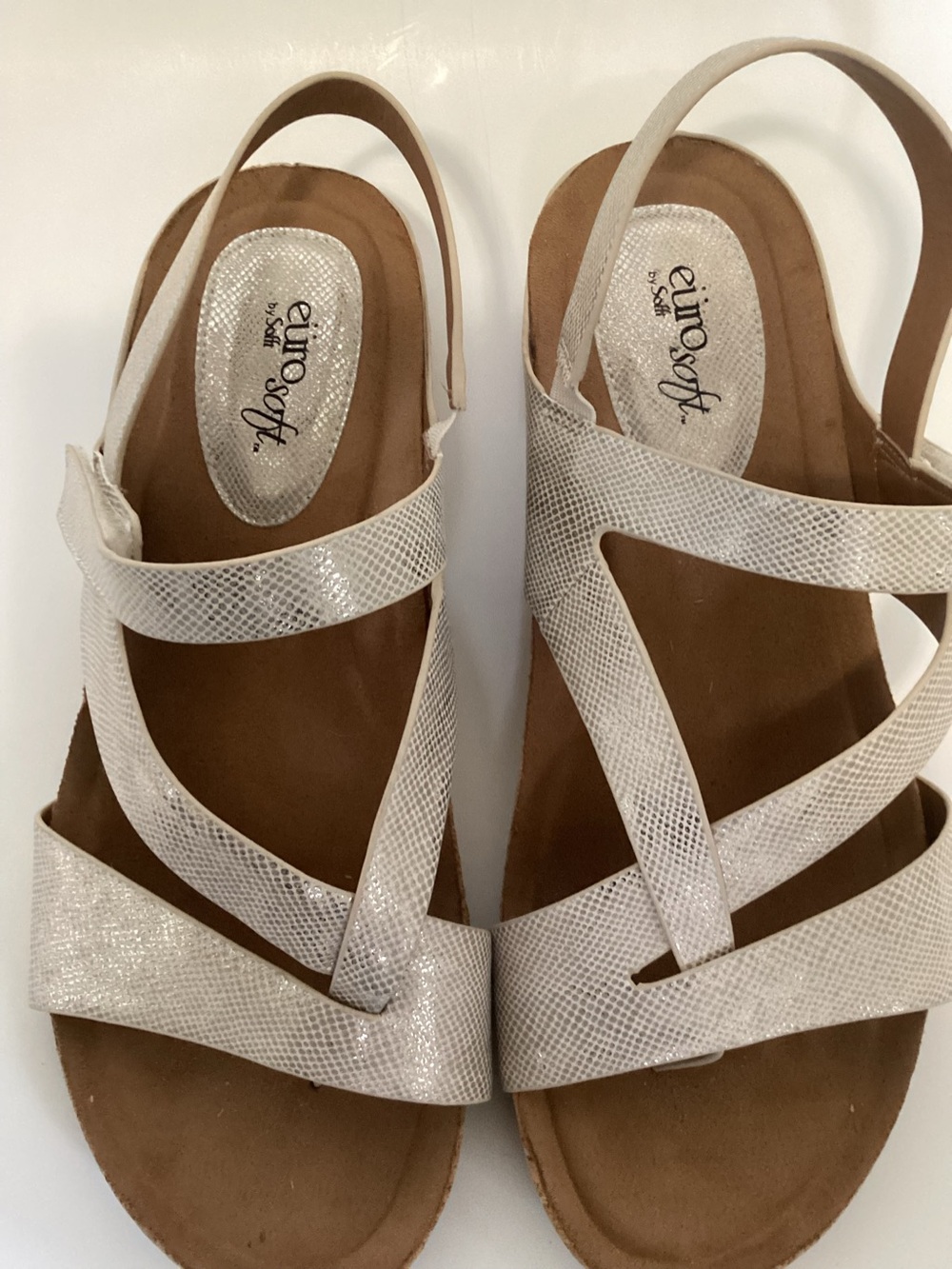EuroSoft White Slingback Strappy Sandals for Women